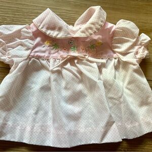 Pink Baby Dress with Floral Embroidery